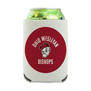 ohio wesleyan university battling bishops logo can cooler - drink sleeve hugger collapsible insulator - beverage insulated holder