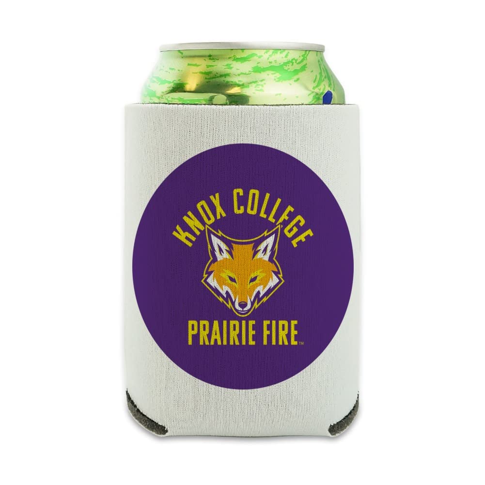 Knox College Prairie Fire Logo Can Cooler - Drink Sleeve Hugger Collapsible Insulator - Beverage Insulated Holder