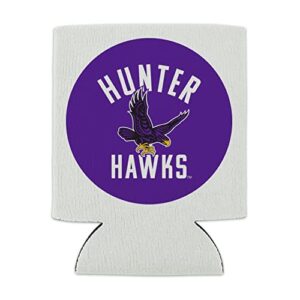 Hunter College Hawks Logo Can Cooler - Drink Sleeve Hugger Collapsible Insulator - Beverage Insulated Holder