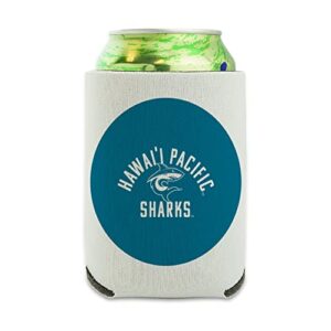 hawaii pacific university shark logo can cooler - drink sleeve hugger collapsible insulator - beverage insulated holder