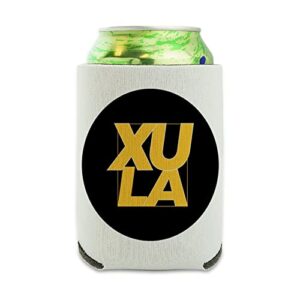 xavier university of louisiana primary logo can cooler - drink sleeve hugger collapsible insulator - beverage insulated holder