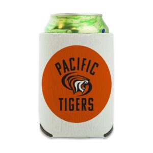university of the pacific tigers logo can cooler - drink sleeve hugger collapsible insulator - beverage insulated holder