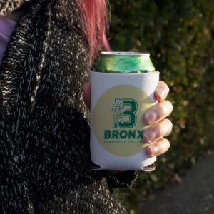 Bronx Community College Primary Logo Can Cooler - Drink Sleeve Hugger Collapsible Insulator - Beverage Insulated Holder