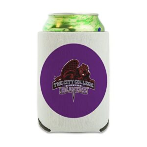 city college of new york primary logo can cooler - drink sleeve hugger collapsible insulator - beverage insulated holder