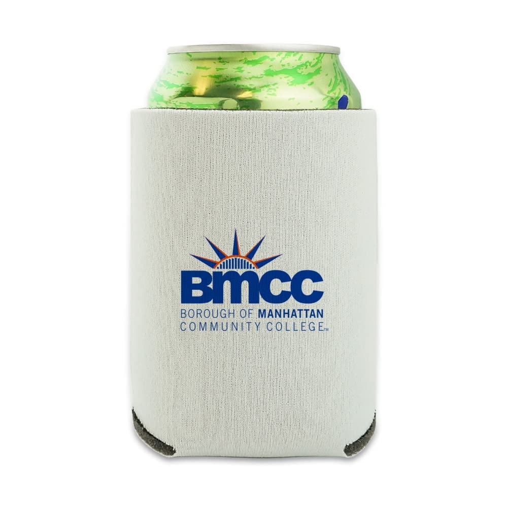 Borough of Manhattan Community College Secondary Logo Can Cooler - Drink Sleeve Hugger Collapsible Insulator - Beverage Insulated Holder