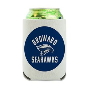 broward college seahawks logo can cooler - drink sleeve hugger collapsible insulator - beverage insulated holder