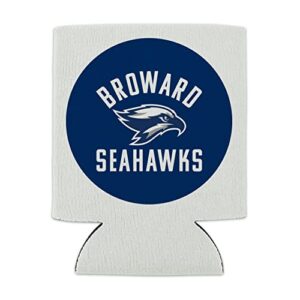 Broward College Seahawks Logo Can Cooler - Drink Sleeve Hugger Collapsible Insulator - Beverage Insulated Holder