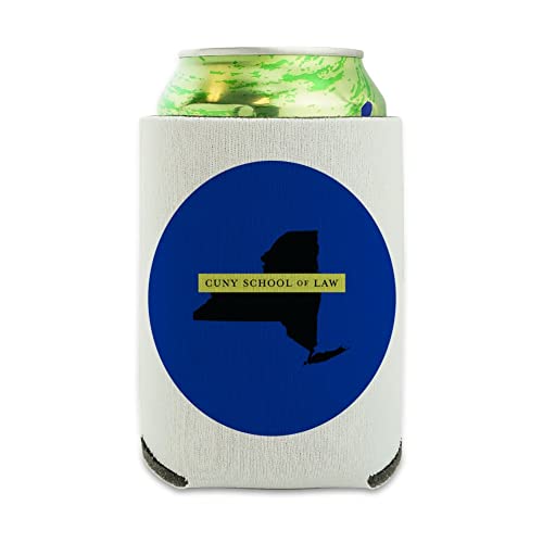 CUNY School of Law State Shape Can Cooler - Drink Sleeve Hugger Collapsible Insulator - Beverage Insulated Holder