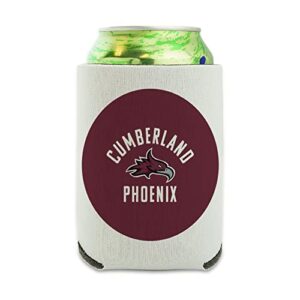 cumberland university phoenix logo can cooler - drink sleeve hugger collapsible insulator - beverage insulated holder
