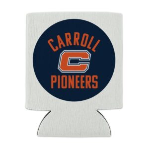 Carroll University Pioneers Logo Can Cooler - Drink Sleeve Hugger Collapsible Insulator - Beverage Insulated Holder