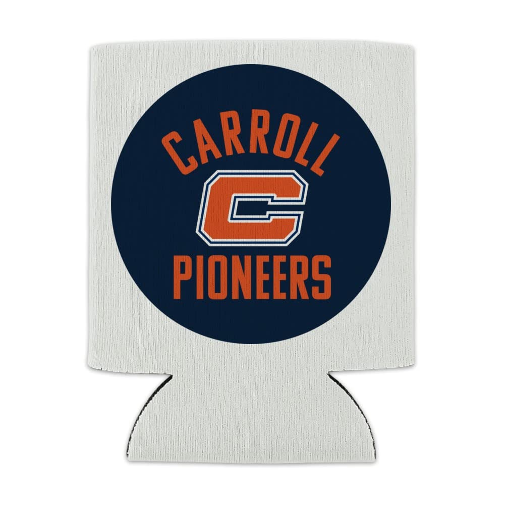 Carroll University Pioneers Logo Can Cooler - Drink Sleeve Hugger Collapsible Insulator - Beverage Insulated Holder