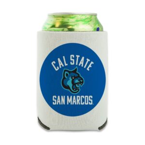 california state university san marcos cougars logo can cooler - drink sleeve hugger collapsible insulator - beverage insulated holder