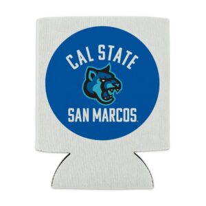 California State University San Marcos Cougars Logo Can Cooler - Drink Sleeve Hugger Collapsible Insulator - Beverage Insulated Holder