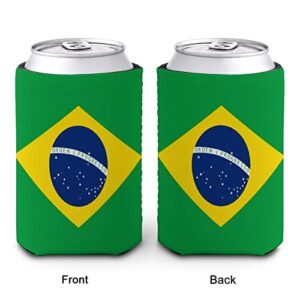 2 PCS Brazilian Flag Can Cooler Party Gift Beer Drink Coolers Coolies