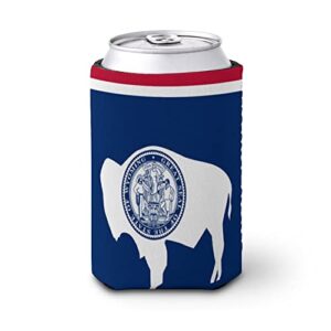 2 pcs wyoming state flag can cooler sleeves party gift beer drink coolers coolies