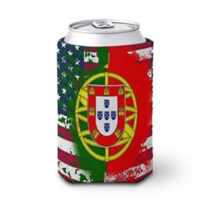 2 pcs portuguese us half portugal america flag can cooler party gift beer drink coolers coolies