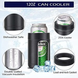 Syuanmuer 12oz Vacuum Insulated Can Cooler, Stainless Steel Slim Can Cooler, Beverage Can Insulator, Insulated Can Holder.