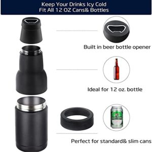 Syuanmuer 12oz Vacuum Insulated Can Cooler, Stainless Steel Slim Can Cooler, Beverage Can Insulator, Insulated Can Holder.