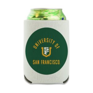 university of san francisco dons logo can cooler - drink sleeve hugger collapsible insulator - beverage insulated holder