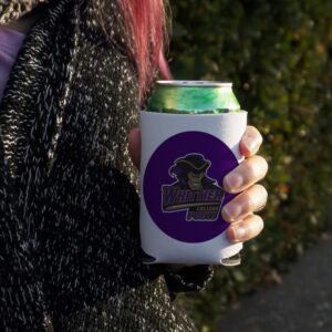 Whittier College Primary Logo Can Cooler - Drink Sleeve Hugger Collapsible Insulator - Beverage Insulated Holder