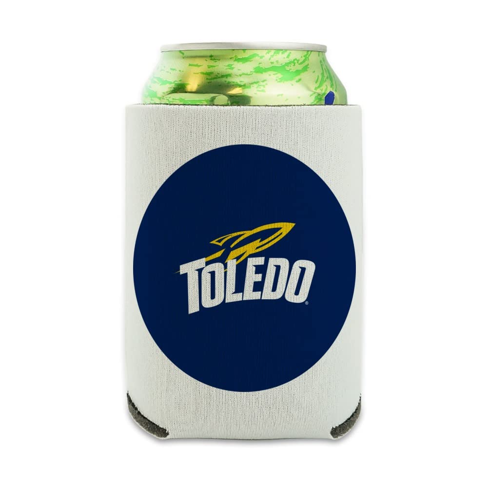 University of Toledo Rockets Logo Can Cooler - Drink Sleeve Hugger Collapsible Insulator - Beverage Insulated Holder