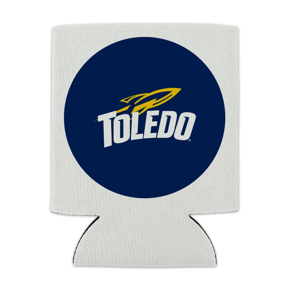 University of Toledo Rockets Logo Can Cooler - Drink Sleeve Hugger Collapsible Insulator - Beverage Insulated Holder