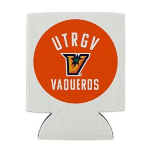 The University of Texas Rio Grande Valley Vaqueros Logo Can Cooler - Drink Sleeve Hugger Collapsible Insulator - Beverage Insulated Holder