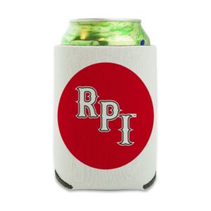 rensselaer polytechnic institute primary logo can cooler - drink sleeve hugger collapsible insulator - beverage insulated holder