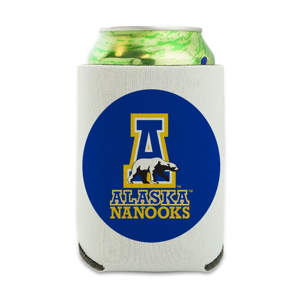 University of Alaska, Fairbanks Secondary Logo Can Cooler - Drink Sleeve Hugger Collapsible Insulator - Beverage Insulated Holder