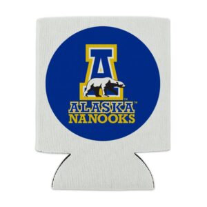 University of Alaska, Fairbanks Secondary Logo Can Cooler - Drink Sleeve Hugger Collapsible Insulator - Beverage Insulated Holder