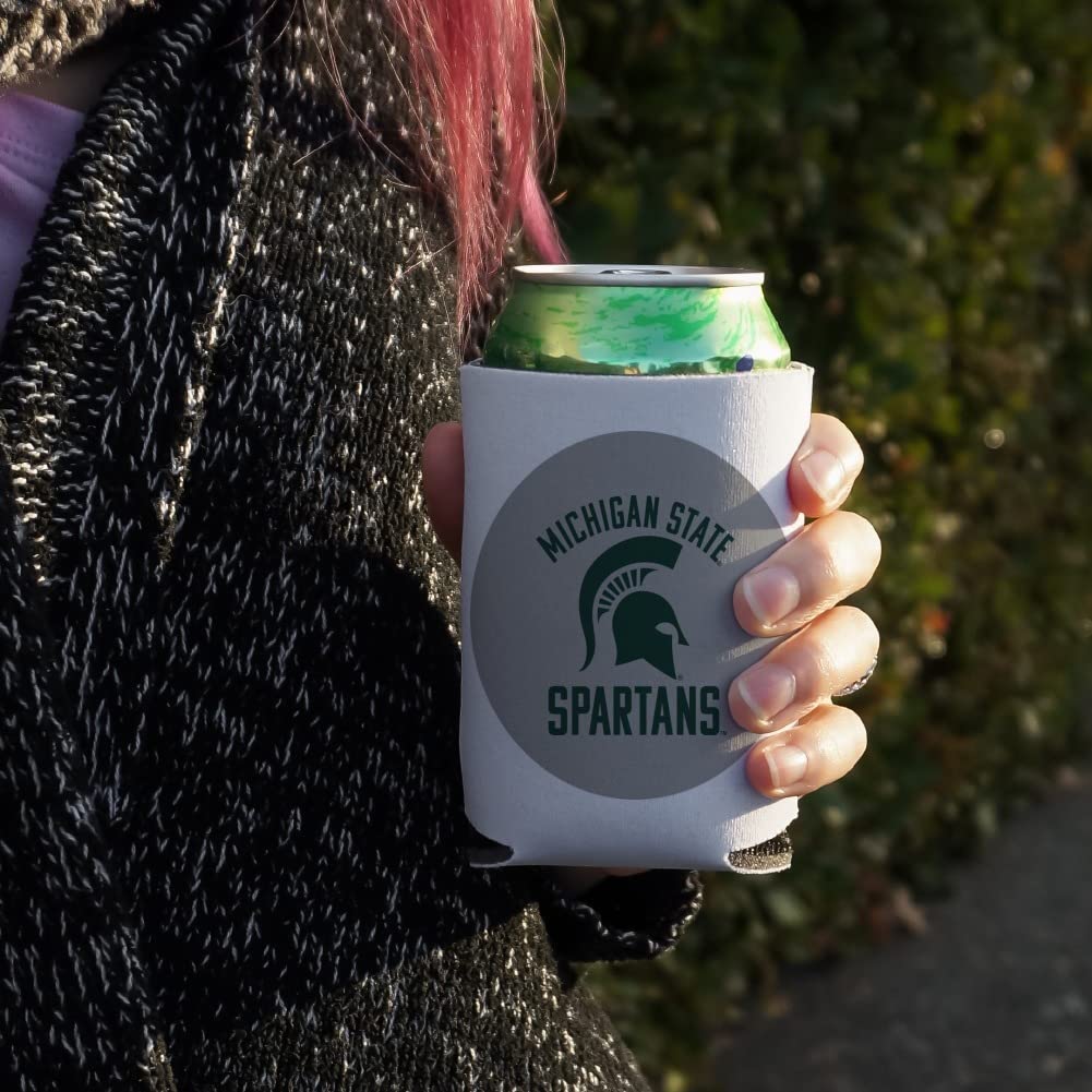 Michigan State Spartans Secondary Can Cooler - Drink Sleeve Hugger Collapsible Insulator - Beverage Insulated Holder