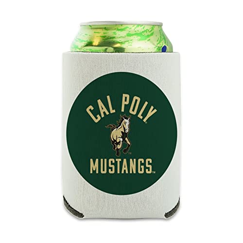 Cal Poly Mustangs Logo Can Cooler - Drink Sleeve Hugger Collapsible Insulator - Beverage Insulated Holder