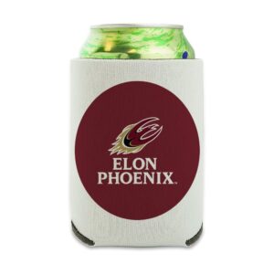 elon university phoenix logo can cooler - drink sleeve hugger collapsible insulator - beverage insulated holder