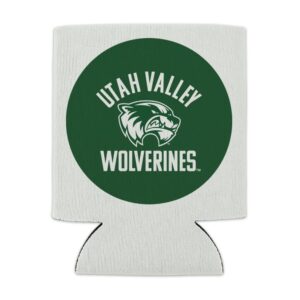 Utah Valley University Wolverines Logo Can Cooler - Drink Sleeve Hugger Collapsible Insulator - Beverage Insulated Holder