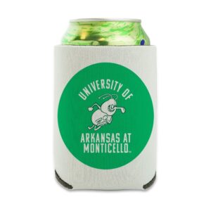 university of arkansas at monticello bull weevil logo can cooler - drink sleeve hugger collapsible insulator - beverage insulated holder