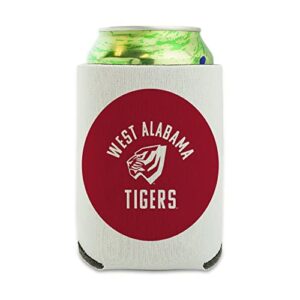 university of west alabama tigers logo can cooler - drink sleeve hugger collapsible insulator - beverage insulated holder