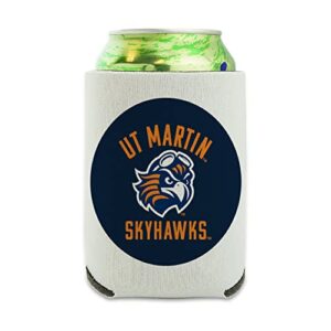 university of tennessee martin skyhawks logo can cooler - drink sleeve hugger collapsible insulator - beverage insulated holder