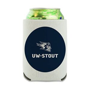 university of wisconsin - stout primary logo can cooler - drink sleeve hugger collapsible insulator - beverage insulated holder