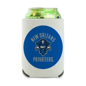 the university of new orleans privateers logo can cooler - drink sleeve hugger collapsible insulator - beverage insulated holder