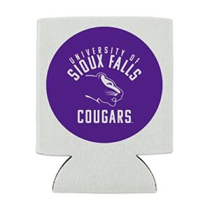 University of Sioux Falls Cougars Logo Can Cooler - Drink Sleeve Hugger Collapsible Insulator - Beverage Insulated Holder