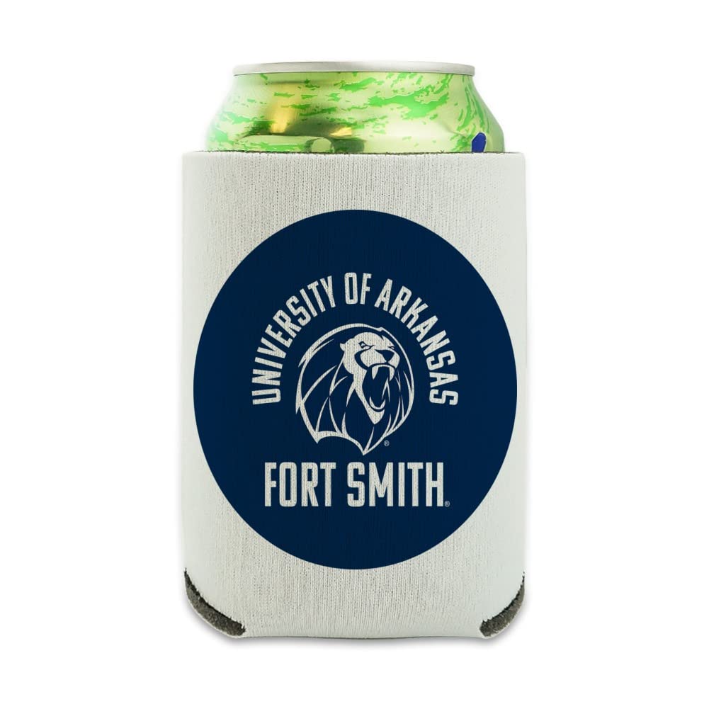 University of Arkansas - Fort Smith Vikings Logo Can Cooler - Drink Sleeve Hugger Collapsible Insulator - Beverage Insulated Holder