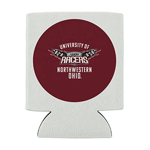 University of Northwestern Ohio Racers Logo Can Cooler - Drink Sleeve Hugger Collapsible Insulator - Beverage Insulated Holder