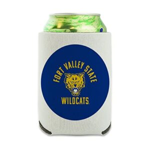 fort valley state university wildcats logo can cooler - drink sleeve hugger collapsible insulator - beverage insulated holder