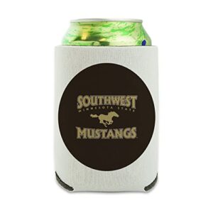 southwest minnesota state university mustangs logo can cooler - drink sleeve hugger collapsible insulator - beverage insulated holder