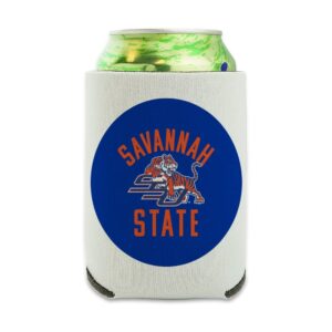 savannah state university tigers logo can cooler - drink sleeve hugger collapsible insulator - beverage insulated holder