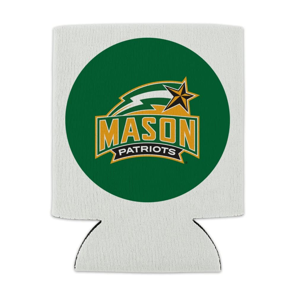 George Mason University Primary Logo Can Cooler - Drink Sleeve Hugger Collapsible Insulator - Beverage Insulated Holder