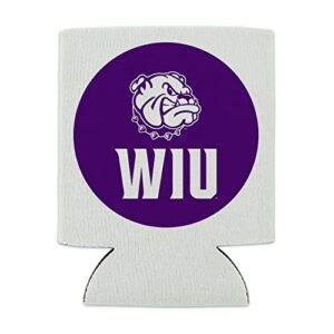 Western Illinois University Leathernecks Logo Can Cooler - Drink Sleeve Hugger Collapsible Insulator - Beverage Insulated Holder