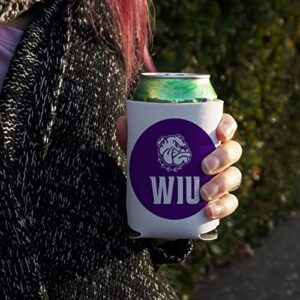 Western Illinois University Leathernecks Logo Can Cooler - Drink Sleeve Hugger Collapsible Insulator - Beverage Insulated Holder