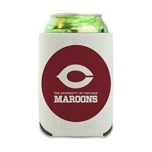 university of chicago maroons logo can cooler - drink sleeve hugger collapsible insulator - beverage insulated holder