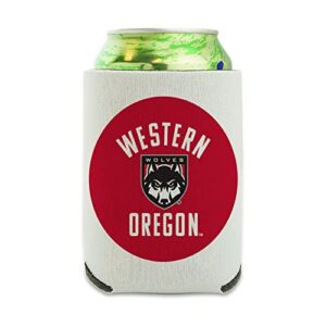 western oregon university wolves logo can cooler - drink sleeve hugger collapsible insulator - beverage insulated holder